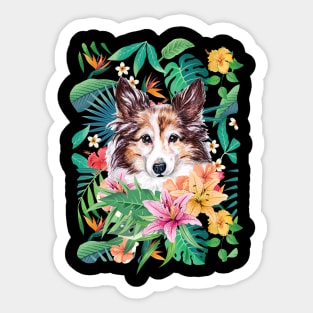 Tropical Sheltie Shetland Sheepdog Sticker